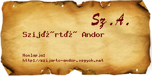 Szijártó Andor névjegykártya